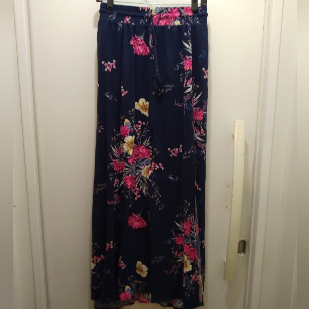 Floral Navy Maxi Skirt